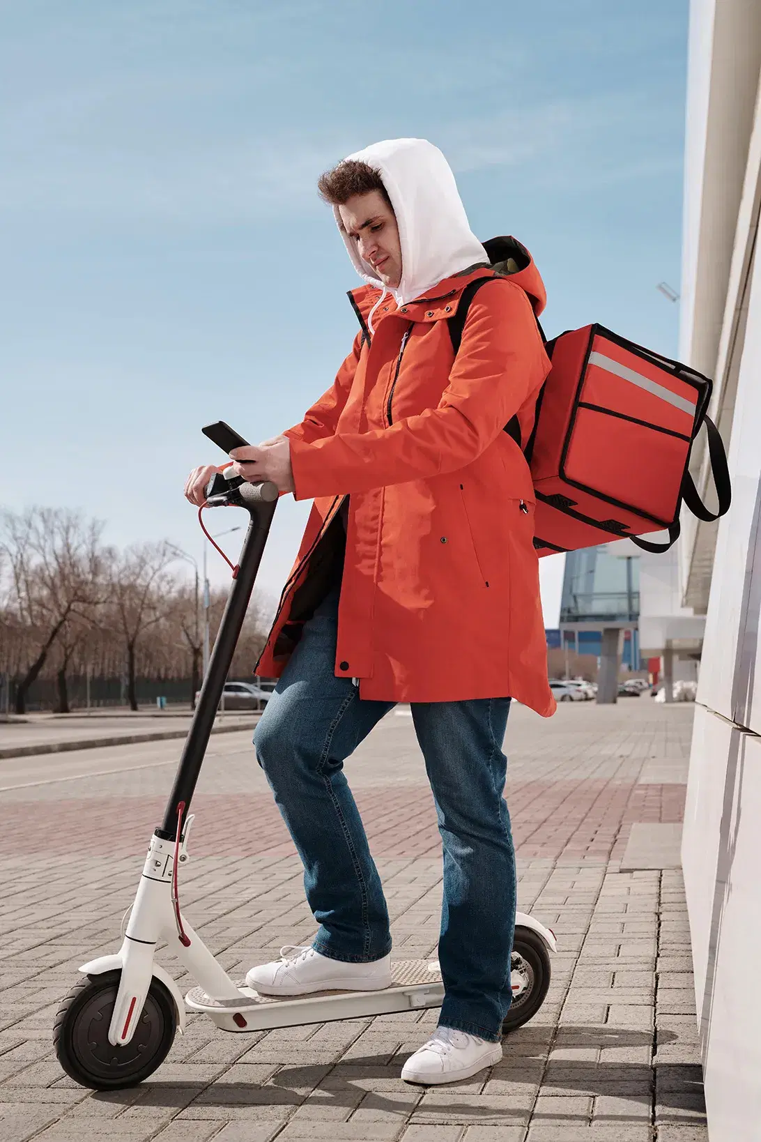 Courier making a delivery