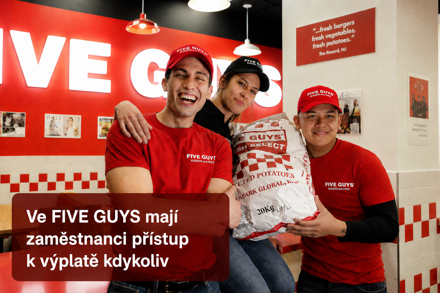 Five Guys offers its employees Earned Wage Access from Advanto. An interview with HR Manager Aneta Krausová